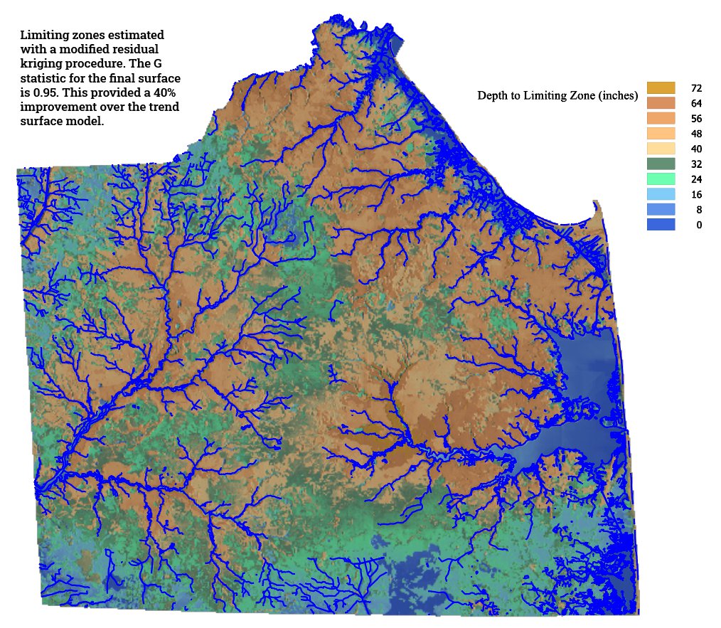 SussexLZModel Map - Estimated depth to soil limiting zones for wastewater disposal, sussex county, delaware